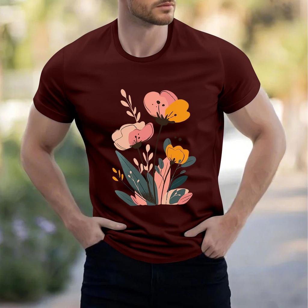 Men's Stand Collar Short Sleeve Shirt Loose Leisure Holiday Shirt Man