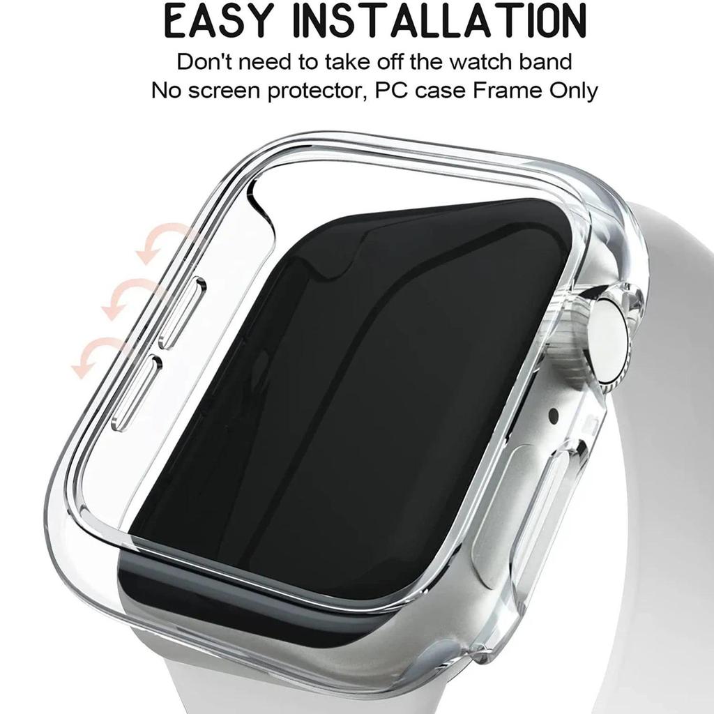 Чехол для Apple Watch Case 45мм 41мм 44мм 40мм 42мм 38мм 46 49 мм Аксессуары PC Защитный бампер iWatch Series 8 7 SE 6 5 4 3 9