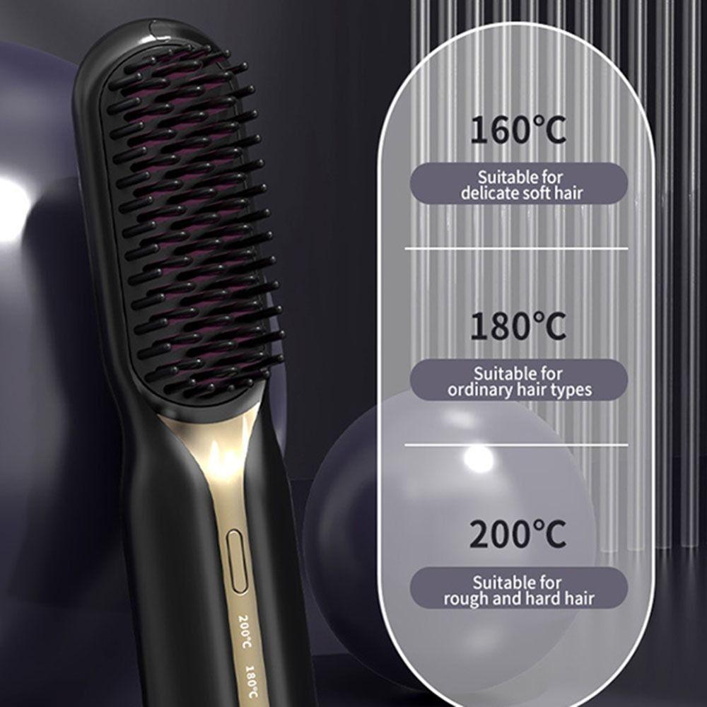Перезаряжаемый электрический горячий гребень, выпрямитель для волос, не допускающий ожогов, щетка для выпрямления волос, девочка