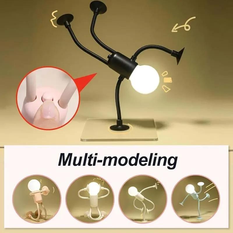 Changeable Shape Funny Sportsman Night Light Button Battery Desk Lamp for Bedroom Bathroom Christmas Decor Creative Ornament