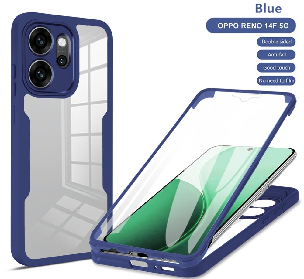 Для чехла Reno 14F 5G 360 Защита экрана для всего корпуса Прозрачные чехлы для OPPO Reno 14F 14 F Reno14F Ударопрочная крышка для телефона