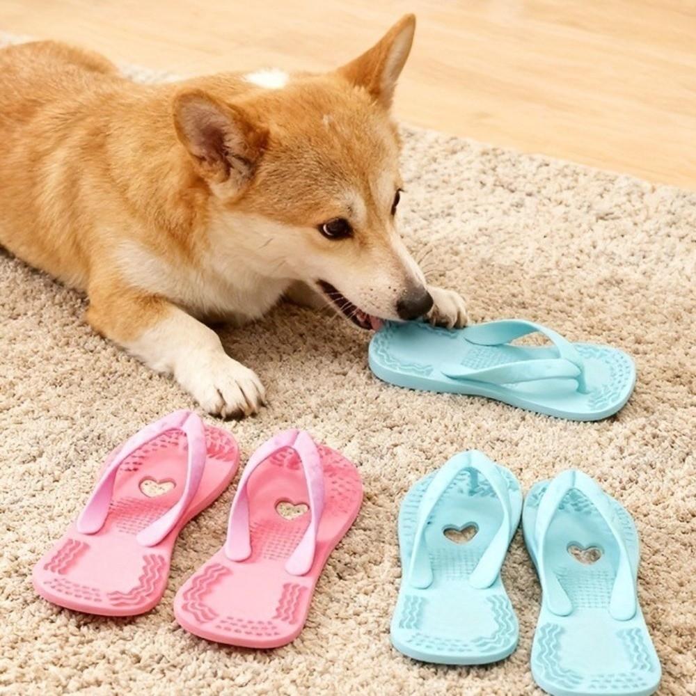 Dog Training Toys Soft Slipper-Shaped Teething Toy Durable Funny Dog Chew Toy Silicone Pet Molar Toy Teeth Cleaning