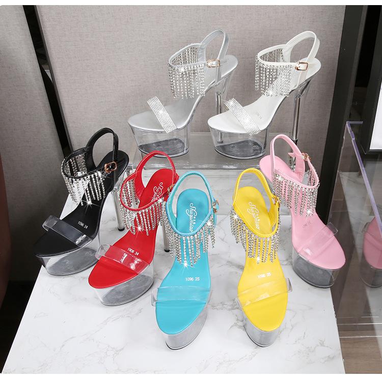 Летняя подиумная модельная обувь, пикантные черные непромокаемые сандалии, свадебные туфли, серия 1986 года, каблук 20 см, платформа 10 см LFD