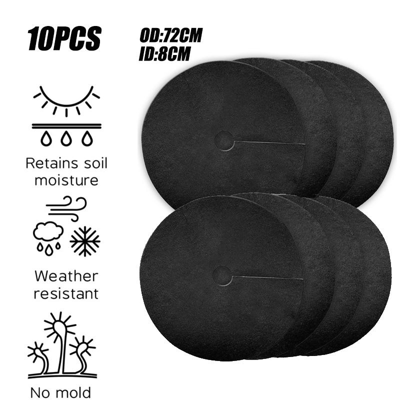 10 шт. защитных ковриков от сорняков для деревьев, экологически чистая ткань для контроля, мульчирующее кольцо, круглый барьер от сорняков, покрытие для растений для внутренних и наружных садов