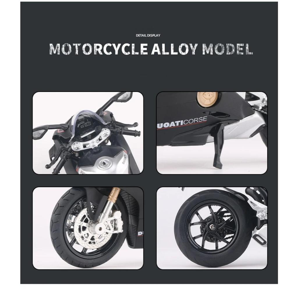 1/12 Ducati V4S Panigale Diecast Motorcycle Model Toy Replica with Sound & Light Birthday Gift Christmas Gift Collection Bike