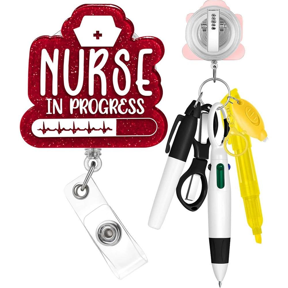 Портативный набор ручек для медсестры Выдвижной зажим для бейджа медсестры Модный держатель для бейджа-катушки