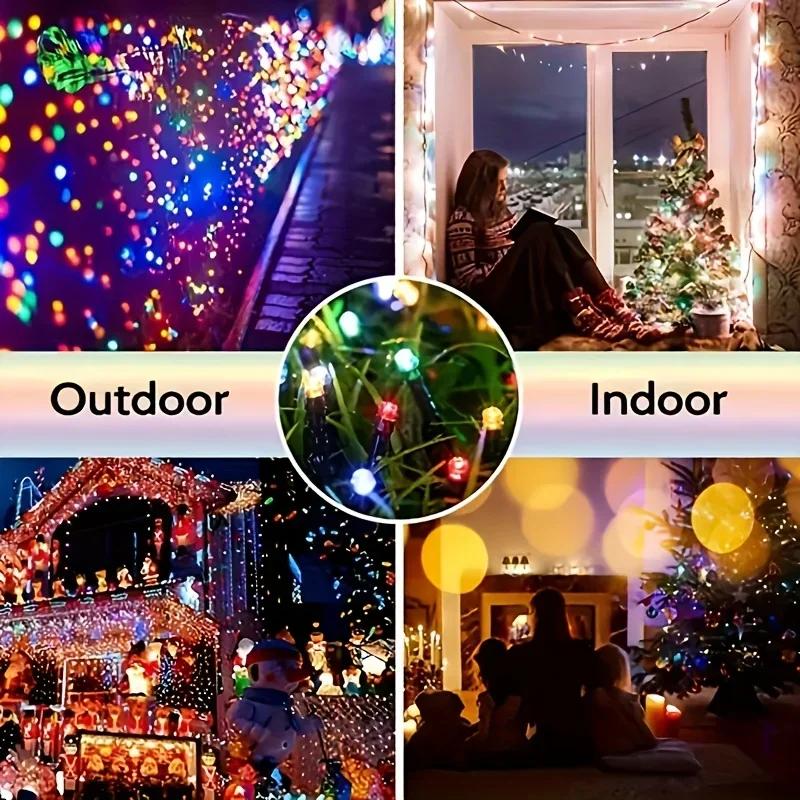 Outdoor Solar String Lights 50/100 LEDs Twinkle Lights with 8 Modes Waterproof Fairy Lights for Christmas Wedding Garden Decor