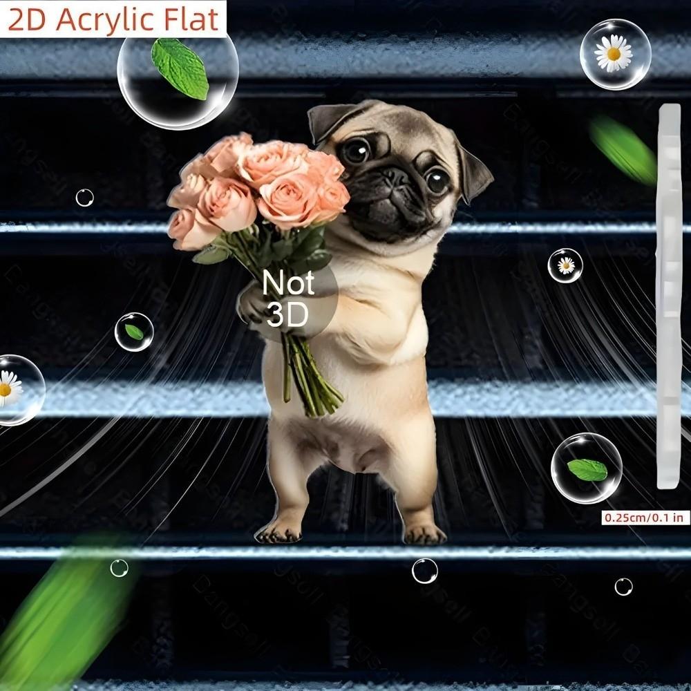Cute Pug Car Air Freshener Long-Lasting 2D Aromatherapy Diffuser  Auto Decoration