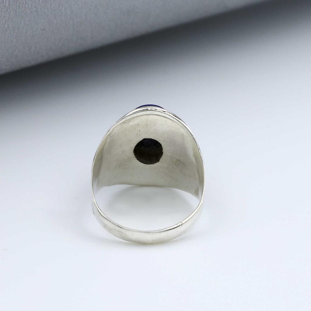 Кольцо с драгоценным камнем лазурит, дизайнерское кольцо, эффектное кольцо, богемное кольцо, подарок для нее, модные украшения, серебро 925 пробы