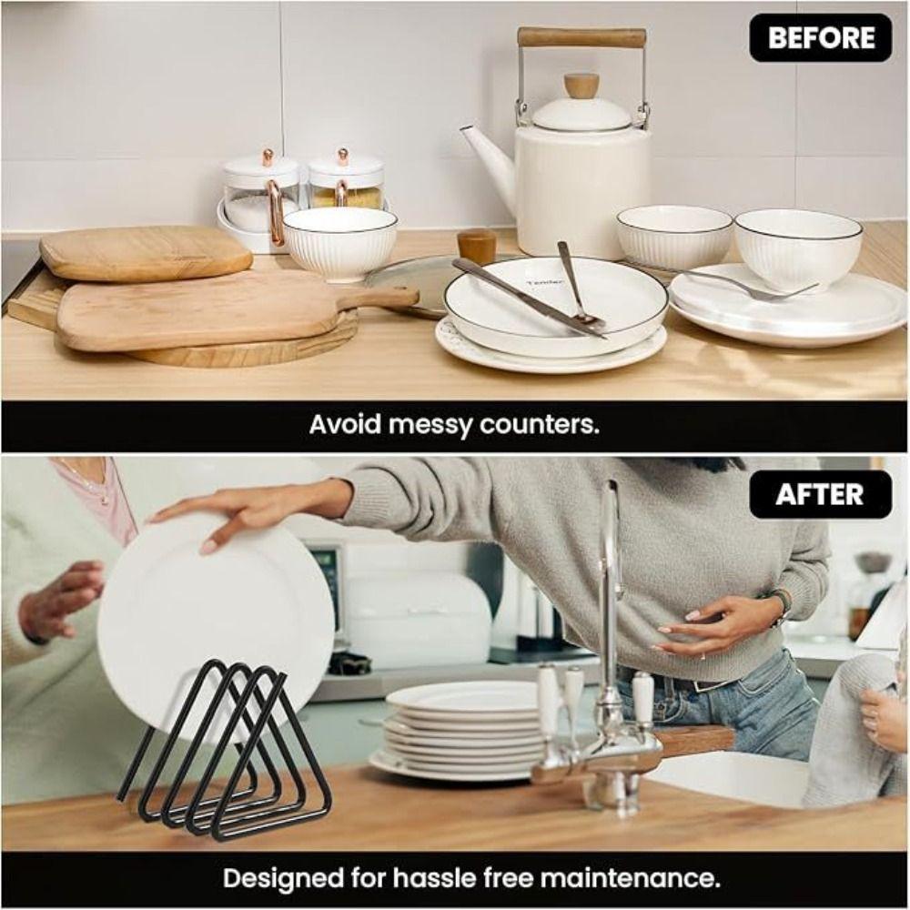 Divided Cutting Board Holder Metal Kitchen Storage Rack Portable Chopping Board Organizer