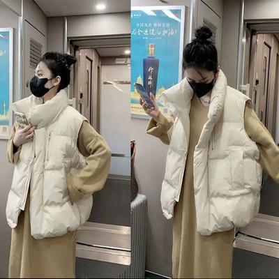 Женская куртка-жилетка из хлопка с пуховым наполнителем