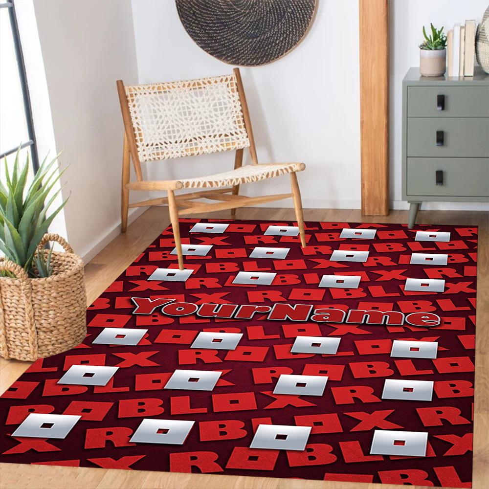 Roblox 252 Personalized Text Floor Rug Office Rug Design for Game Room Kitchen Bedrooms Decorate room Antislip Carpet Office home decor