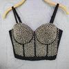 European & American Rivet Beaded Crop Top Corset Camisole