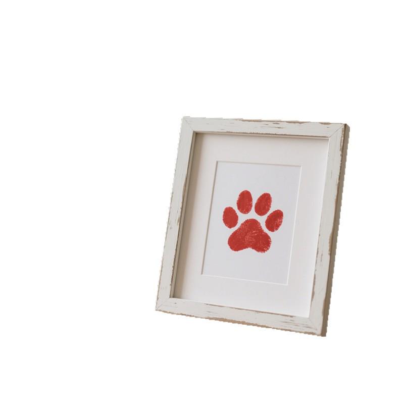 Pet Paw Print Memorial Frame with Wash-Free Ink Pad for Cats and Dogs