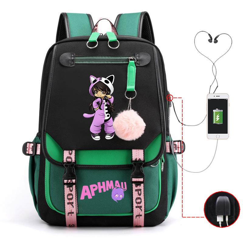 Harajuku Simple and Versatile Aphmau Junior High School Student School Bag Female Lightweight Large Capacity Middle School Student Backpack