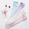 1 Pair Children's Leg Warm Socks Bowknot Bubble Mouth High Tube Knee High Thin Section No Heel Pods Baby Clothing Accessories