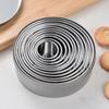 11pcs/set Round Stainless Steel Biscuit Mold Dumpling Skin Cutting Mold Kitchen Baking DIY Biscuit Pastry Cake Baking Tools