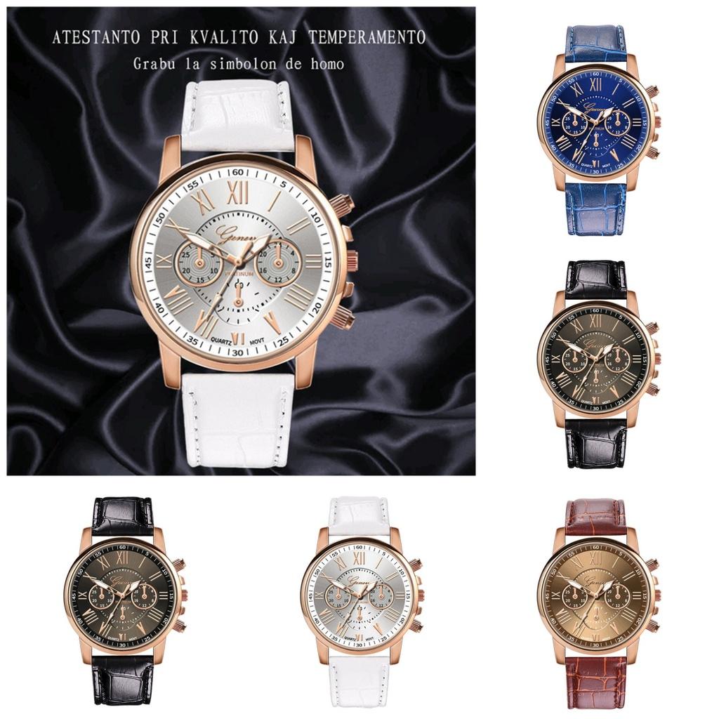 Женевские часы с красочным циферблатом и кожаным ремешком, повседневный стиль, кварцевые наручные часы для мужчин и женщин 28003 ремешок из бамбука)