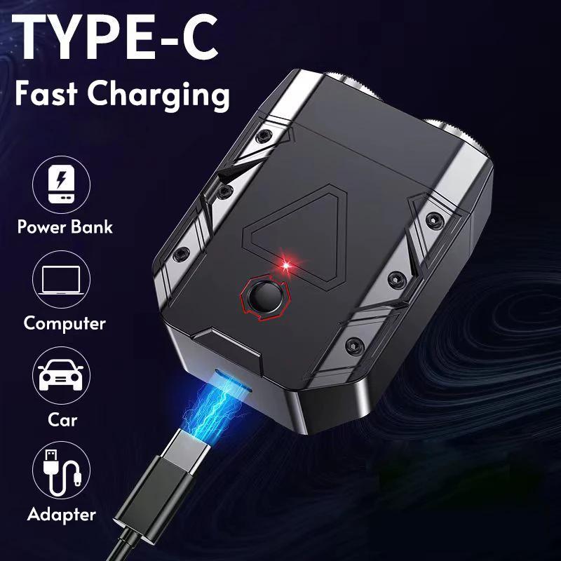 Электробритва Iron Warrior с двойной плавающей головкой, мини-нож для бороды для мужчин, портативная дорожная беспроводная бритва для лица, триммер