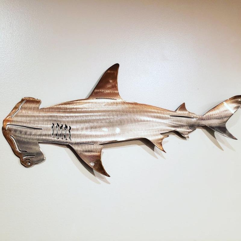 25X8 см из нержавеющей стали, материал «Акула», художественное украшение для интерьера и улицы, фон, настенный декор, серия «Морские животные», металлическое искусство, настенное искусство