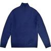 Polo Solid Color Half Zip Stand Collar Knitted Long Sleeve Sweater Men Sweater Indigo 710892482-013