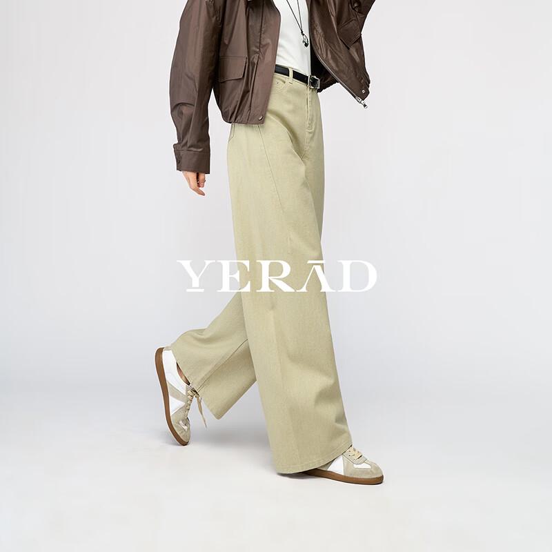 Женские джинсы YERAD 2026 Весна Хаки Широкие
