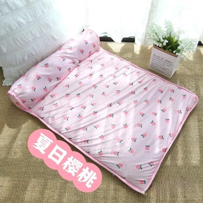 Охлаждающий коврик из ледяного шелка для питомцев: Водонепроницаемый, Плетеная конструкция для кошек и собак, Всесезонный