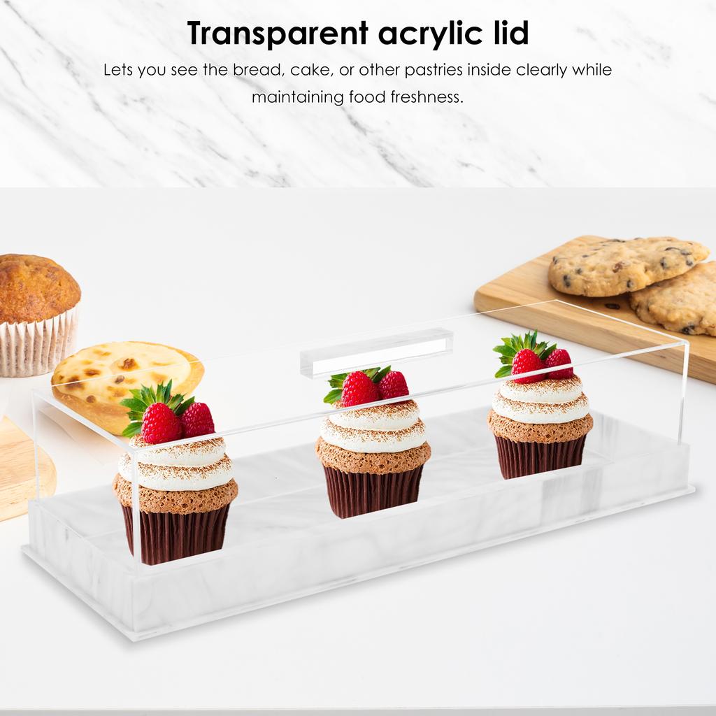 Прямоугольная коробка для упаковки торта с крышкой, акриловая подарочная коробка, свадьба, день рождения, контейнер для маффинов, пирожных, десертов, поднос-подставка для торта