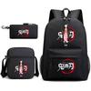New Schoolbag Animation Three-piece Set Heat Transfer Schoolbag Small Shoulder Pencil Bag Primary and Secondary School Students Backpack