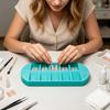 Nail Art Organizer Press-on Sorting Tray with 10 Slots, Tip L/R Markers, Holder Manicure Prep Station & Display for Salon, Home Workbench