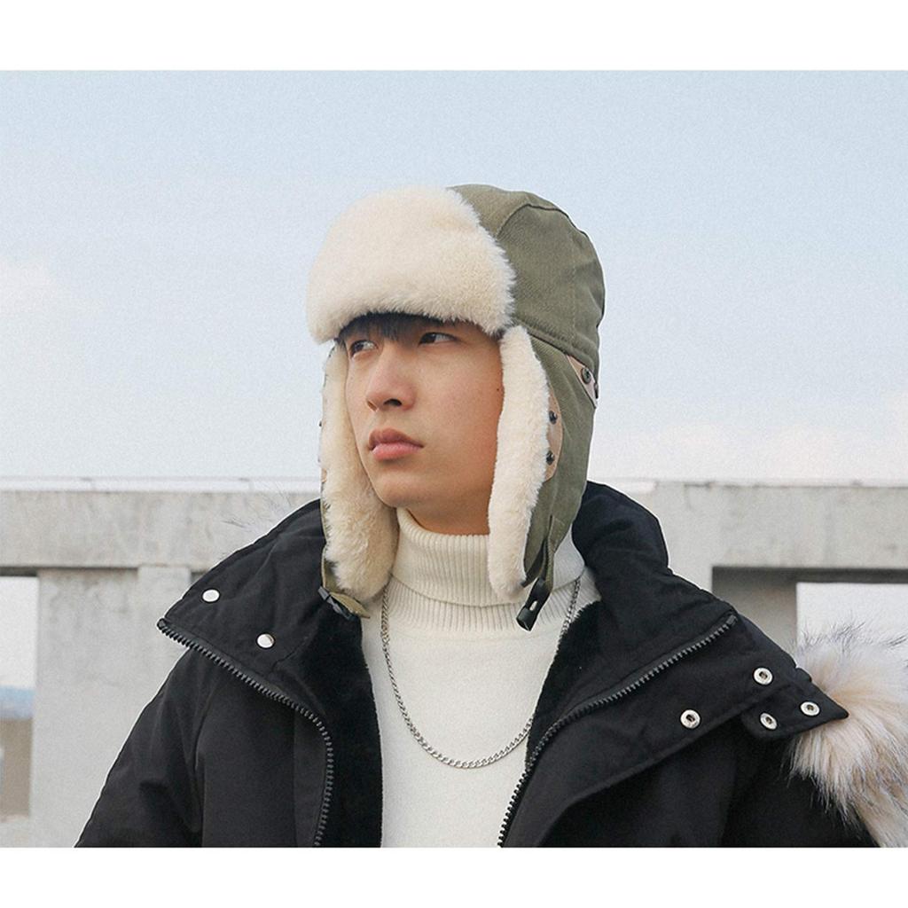 Croogo Шапка-пилот русская с ушами для улицы, для полетов, шапка-авиатор, шапка, уши, зима, катание на лыжах, мероприятия, унисекс, шапка, (G-PL06-Зеленый)