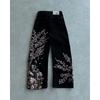 Vintage Plum Blossom Embroidered Straight Cut Denim Pants Unisex Streetwear Casual Jeans Teens