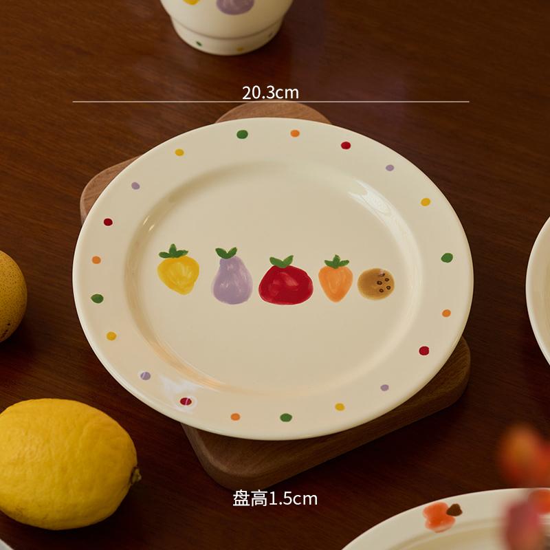 Расписанные вручную керамические тарелки для овощей, элитная кондитерская, послеобеденный чай, кофейная чашка, вкусные блюда, бытовая посуда