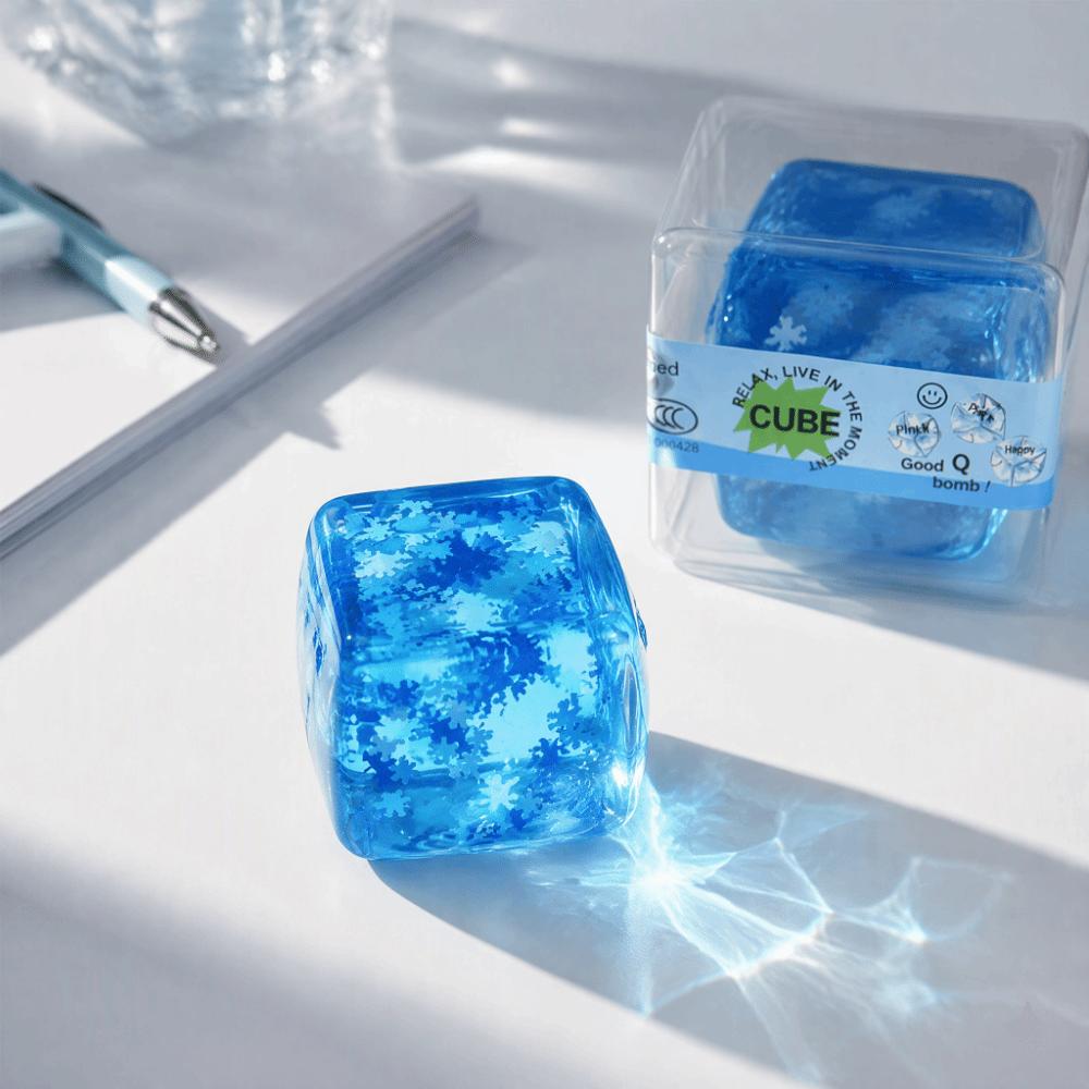 Ice Cube Sensory Fidget Toy Snowflake Squeezable Toys Calming Gift Ice Cube Squishy Toy  Adults
