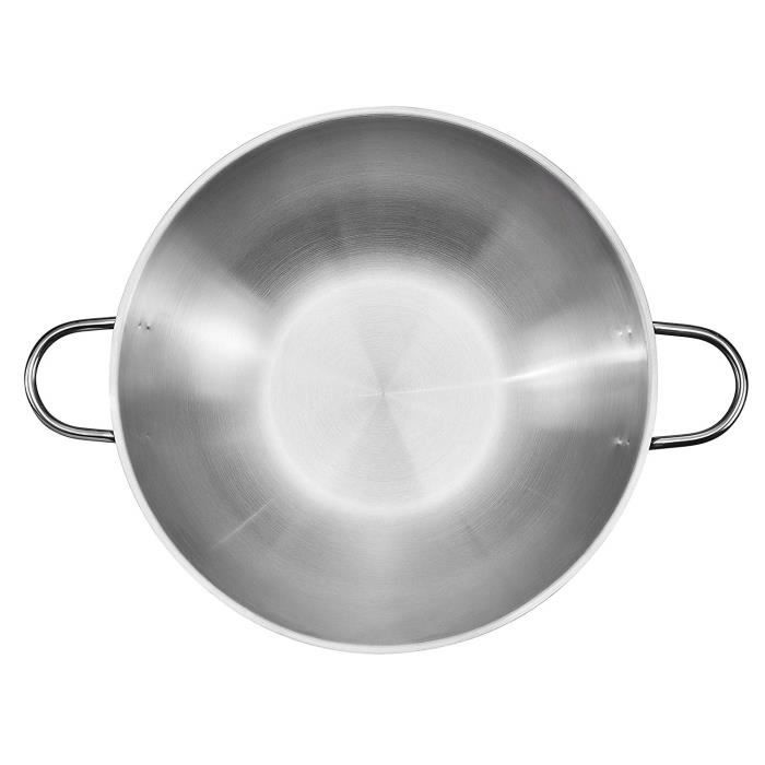Wok en inox - KOPF - Josie - Ø 32 cm - Couvercle en verre - Compatible induction