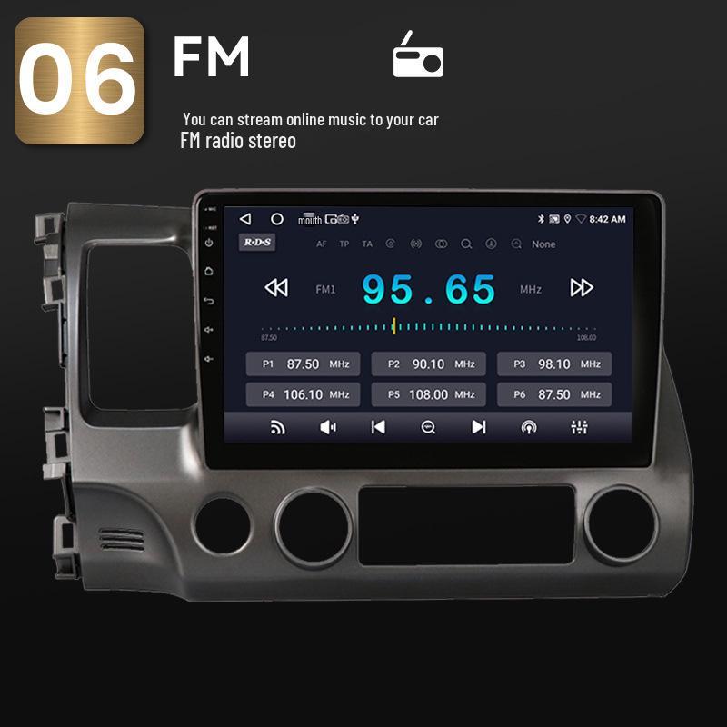 10.1-inch Android GPS Navigation Radio with Wireless CarPlay for Honda Civic 2006-2011, 2GB+32GB.