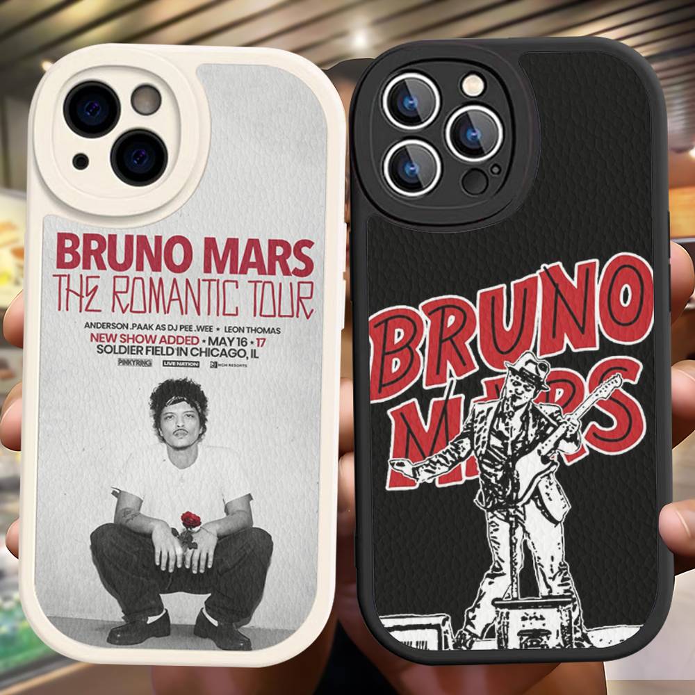 Famous Bruno Mars The Romantic Leather Phone Case For IPhone 15 14 13 Pro Max 12 11 16 Plus Phone Cover