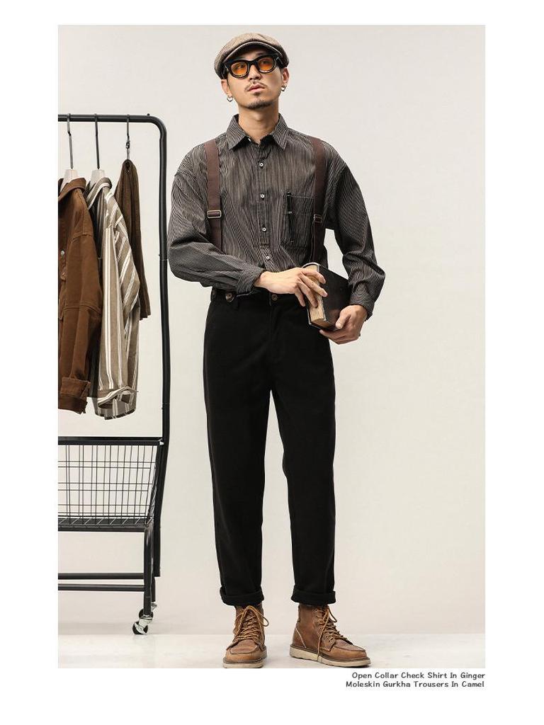 Мужские шерстяные свободные повседневные брюки в стиле ретро в британском стиле панк - комбинезон Four Seasons Trendy