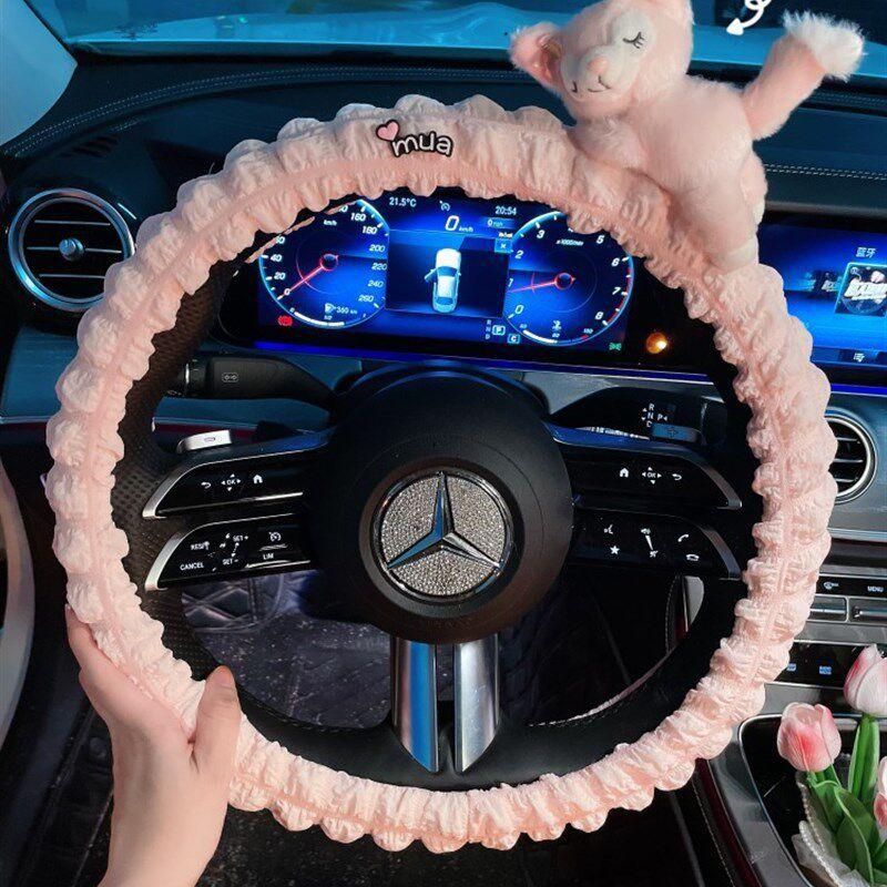 Car Steering Wheel Cover Cute Goddess Style Summer 2024 Korean Cartoon Non-Slip Sweat-Absorbent Ultra-Thin Handle Cover Car Accessories