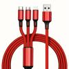 3-in-1 Fast Charging USB Cable For Iphone Android Type-C