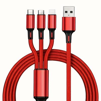 3-в-1 USB-кабель для быстрой зарядки iPhone Android Type-C