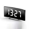 LED Curved Screen Luminous Electronic Clock Mirror Clock Living Room Large Screen Alarm Clock Home Decoration