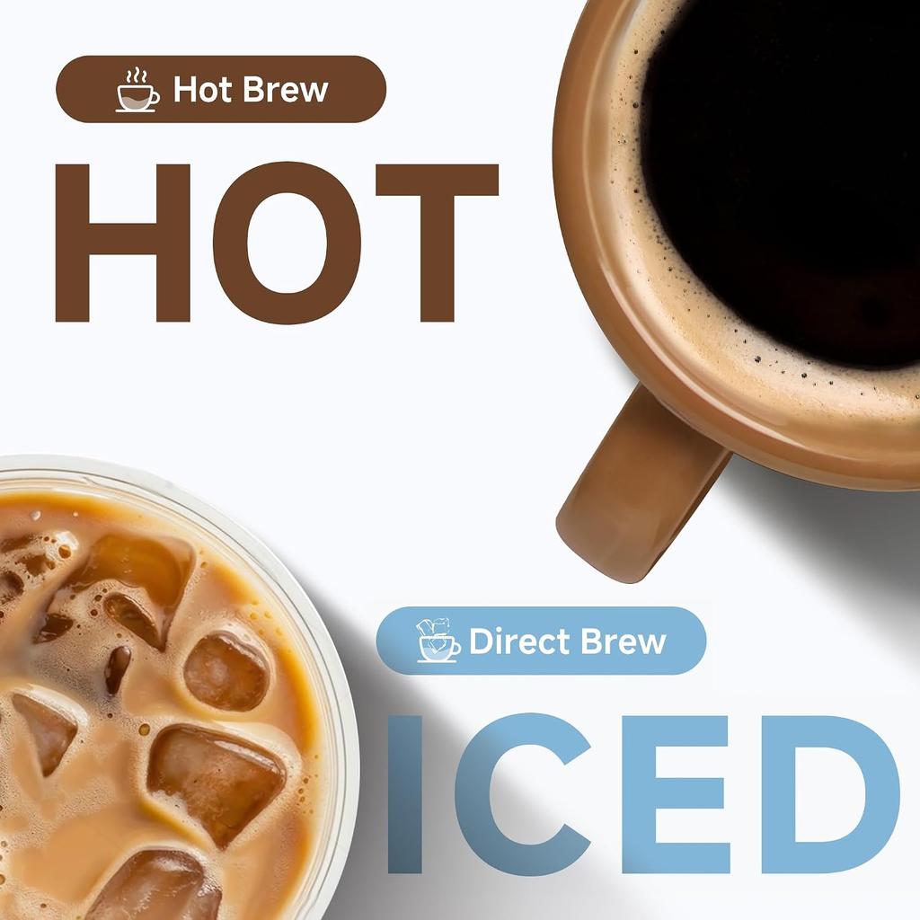 HIBREW H1B 6-in-1 Capsule Coffee Maker, 20 Bar Pressure, Hot & Cold Brew, LED Bar Indicator, K, Ns, DG, E Pods, Ground Coffee & Hot Water