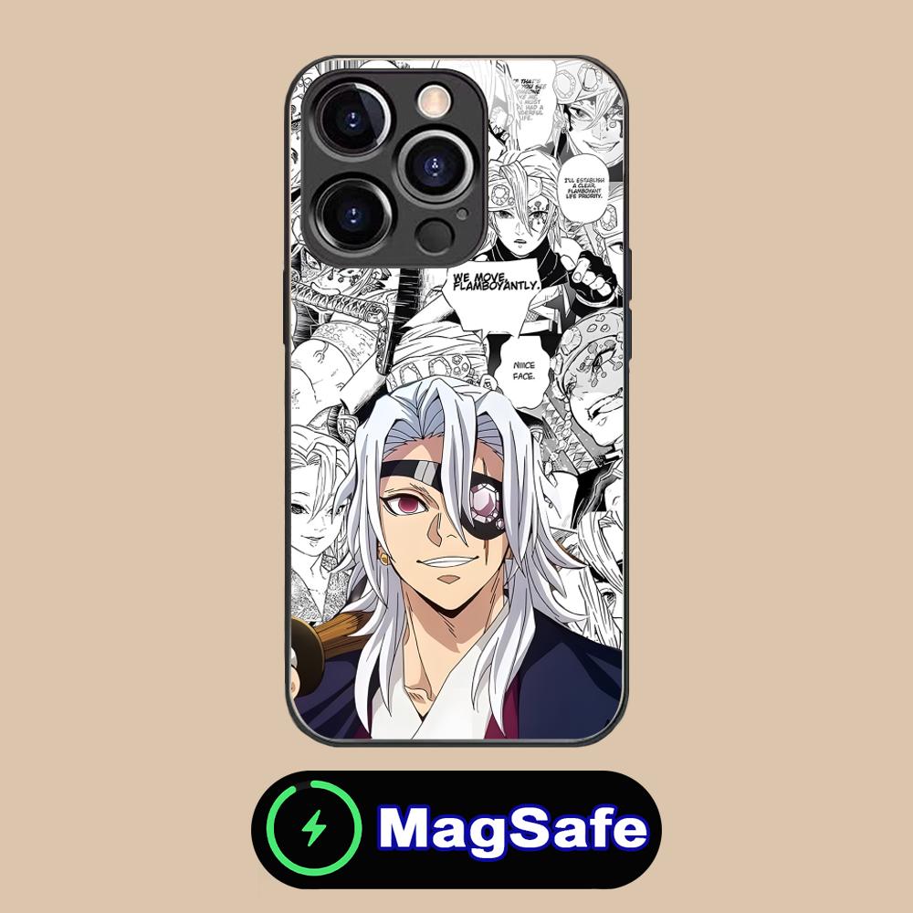 Чехол для телефона Узуй Тэнген из Клинок, рассекающий демонов, для iPhone 16 15 14 13 12 11 Pro Max Plus Mini MagSafe Стекло Цветная Печать Красивый Роскошный