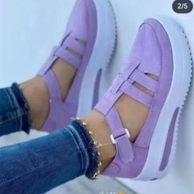 Весенние и осенние спортивные женские сандалии Muffin с плоской подошвой на липучке, однотонная повседневная спортивная обувь