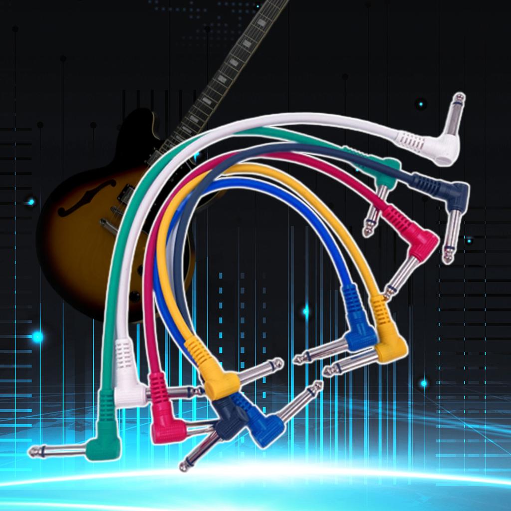 6 шт. Гитарный патч-кабель Инструментальный разъем Прямоугольный Кабель для гитарной педали Эффект-кабель Малошумящий Экранированный кабель Провода