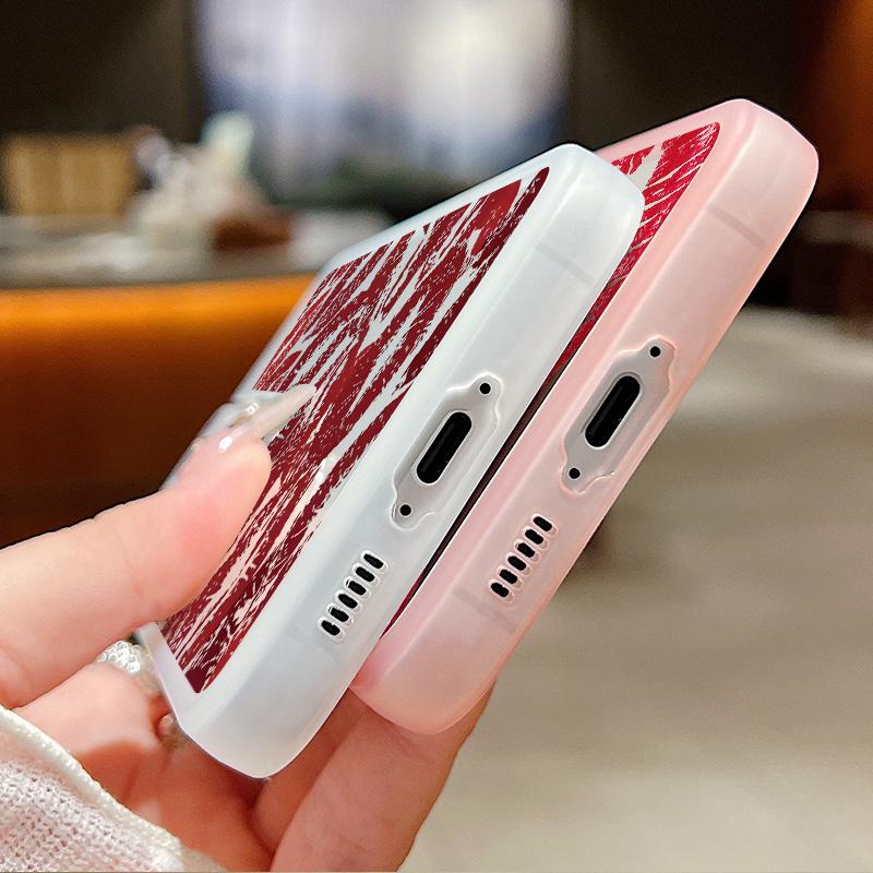 Красный узор губ прозрачный тонкий чехол для телефона Samsung S25 Ultra S24 FE S23 Plus A56 A36 A16 A55 A15 защитная пленка для объектива противоударный мягкий силиконовый чехол