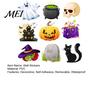 Creative Halloween Gifts for Friends Wall Stickers, PVC Waterproof Decals Windows, Classic Ghosts Glass Windows Pumpkins Skeletons Self-adhesive