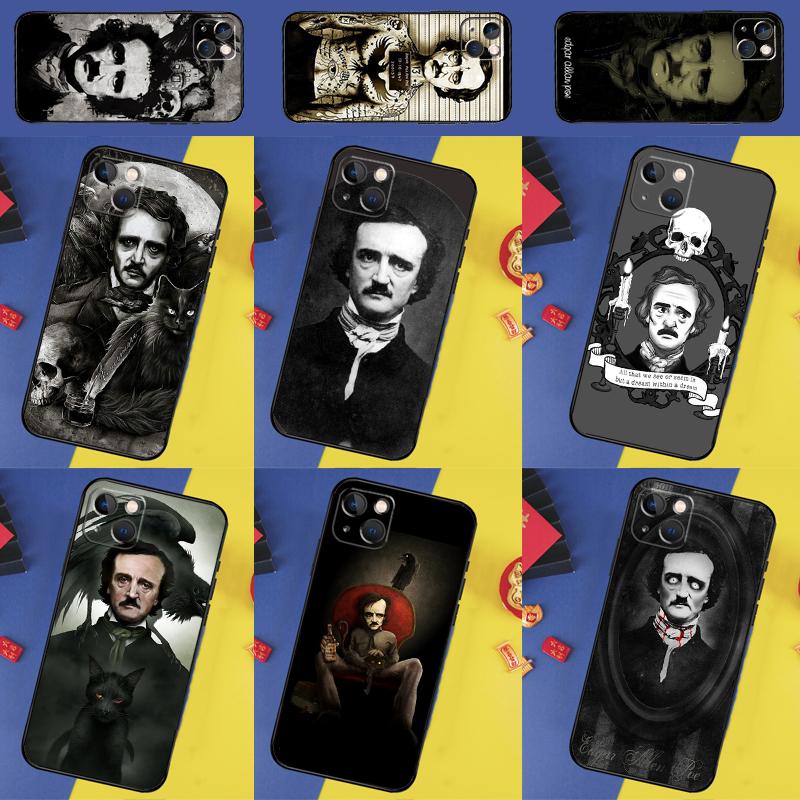 Edgar Allan Poe Phone Case For iPhone 16 Pro Max 11 12 13 14 15 Pro Max Mini XR 15 16 Plus 16e Cover Shell