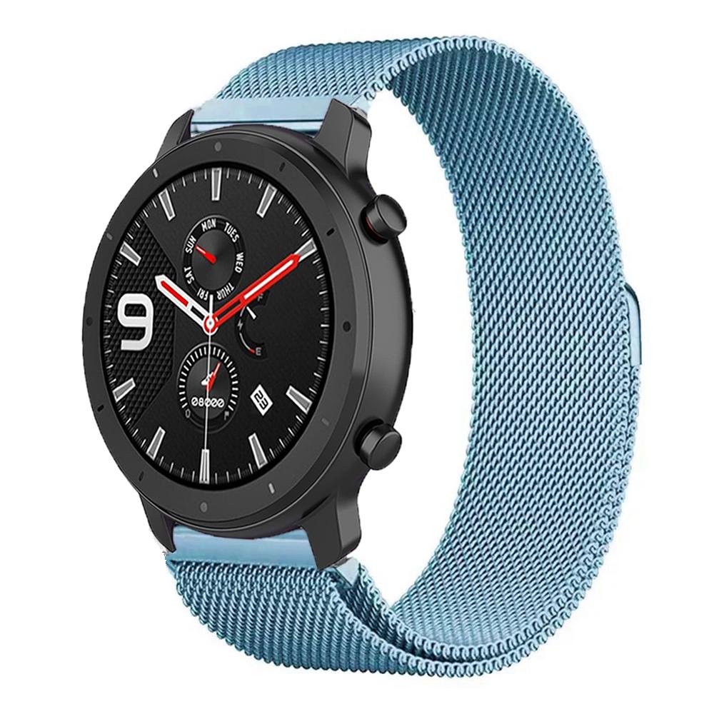20 мм 22 мм Магнитный миланский ремешок для Amazfit Active 2/GTS 4 3 mini/GTR 47 мм Металлический браслет для Amazfit Balance 2 1/Bip 6 Ремень